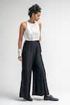 Buy_ATBW_Black Chanderi Embellished Thread Round Yoke Jumpsuit _Online_at_Aza_Fashions