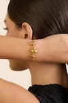 Buy_Isharya_Gold Plated Aqua Celeste Life Charm Bracelet_at_Aza_Fashions
