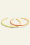 Shop_Isharya_Gold Plated Double Enamelled Bangle Bracelets Set Of 2 _at_Aza_Fashions