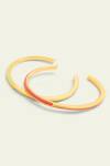 Isharya_Gold Plated Double Enamelled Bangle Bracelets Set Of 2 _Online_at_Aza_Fashions