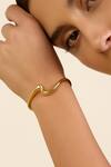 Buy_ISHARYA_Gold Plated Slither Wave Cuff Bracelet _at_Aza_Fashions