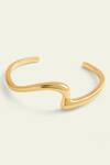 Shop_ISHARYA_Gold Plated Slither Wave Cuff Bracelet _at_Aza_Fashions