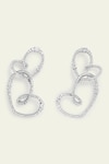 Shop_Isharya_Silver Plated Cubic Zirconia Entwined Heart Danglers_at_Aza_Fashions