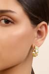 Shop_Isharya_Green Crystals Stone Embellished Enamelled Hoops _Online_at_Aza_Fashions
