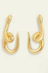 Shop_Isharya_Gold Plated Slither Carved Hoops_at_Aza_Fashions