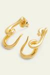 Isharya_Gold Plated Slither Carved Hoops_Online_at_Aza_Fashions