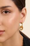 Shop_Isharya_Gold Plated Slither Carved Hoops_Online_at_Aza_Fashions