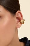 Shop_ISHARYA_Gold Plated Bubble Shaped Ear Cuffs_Online_at_Aza_Fashions