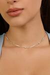 Isharya_Silver Plated Stone Embellished Chain Choker Necklace_Online_at_Aza_Fashions