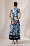 Shop_Madder Much_Multi Color Cupro Modal Silk Print Marble Tide Swirl Round Neck Denise Dress _at_Aza_Fashions