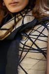 Buy_Aeshaane_Black Lines Print Silk Scarf _Online_at_Aza_Fashions