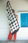 Buy_Aeshaane_Black Hexagon Silk Woven Scarf_at_Aza_Fashions
