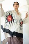 Buy_Aeshaane_Multi Color Triangle Silk Woven Scarf_Online_at_Aza_Fashions