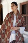 Buy_Aeshaane_Multi Color Autumn Leaves Silk Woven Scarf_Online_at_Aza_Fashions