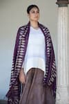 Buy_Aeshaane_Maroon Leaf Vine Woven Scarf _Online_at_Aza_Fashions