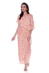 Buy_Verano By Tanya_Multi Color Satin One Shoulder Amber Abstract Print Wrap Midi Dress _at_Aza_Fashions