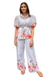 Verano By Tanya_White Linen Collared Aria Blossom Print Shirt With Belt _Online_at_Aza_Fashions
