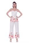 Buy_Verano by Tanya_White Linen Print Blossom Aria Trouser  _at_Aza_Fashions