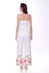 Shop_Verano by Tanya_White Linen Print Blossom Aria Trouser  _at_Aza_Fashions