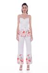 Buy_Verano by Tanya_White Linen Print Blossom Aria Trouser  _Online_at_Aza_Fashions