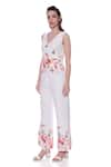 Shop_Verano by Tanya_White Linen Print Blossom Aria Trouser  _Online_at_Aza_Fashions