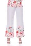 Verano by Tanya_White Linen Print Blossom Aria Trouser  _at_Aza_Fashions