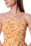Buy_Verano By Tanya_Yellow Linen Halter Neck Freya Dress _Online_at_Aza_Fashions
