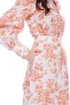 Verano by Tanya_Yellow Linen Printed Floral Mandarin High Collar Magnolia Shirt _Online_at_Aza_Fashions