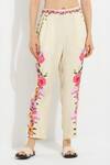 Buy_RANNA GILL_Multi Color Satin Modal Print Floral Lurenz Rara Pant_Online_at_Aza_Fashions