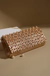 Buy_Be Chic_Gold Beads Gleam Embellished Clutch_at_Aza_Fashions