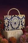 Buy_Be Chic_Blue Floral Gulab Patter Handbag _at_Aza_Fashions