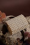 Buy_Be Chic_Gold Stones Weave Embellished Clutch _at_Aza_Fashions