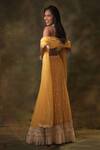 Archana Kochhar_Yellow Lehenga And Dupatta Net Embroidered Mirror Sweetheart Sunshine Set _Online_at_Aza_Fashions