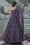 Shop_PRESTO COUTURE_Purple Shimmer Chiffon Embroidery Sequin Asymmetric Paisley Gown _at_Aza_Fashions