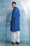 Shop_Charkhee_Blue Kurta Linen Stripe Pocket With Salwar _at_Aza_Fashions