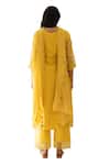 Shop_Vaayu_Yellow Muslin Embroidery Round Neck Bloom Kurta Pant Set _Online_at_Aza_Fashions