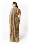Shop_Rabani & Rakha_Multi Color Georgette Bandani Scallop Hem Pattern Saree With Blouse  _at_Aza_Fashions