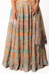 Buy_Rabani & Rakha_Multi Color Georgette Sequins Square Neck Kasab Hand Embroidered Lehenga Set _Online_at_Aza_Fashions