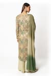 Shop_Rabani & Rakha_Green Crepe, Georgette Sequins, Bandhani Pattern Embroidered Kurta Palazzo Set _at_Aza_Fashions