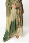 Buy_Rabani & Rakha_Green Crepe, Georgette Sequins, Bandhani Pattern Embroidered Kurta Palazzo Set _Online_at_Aza_Fashions