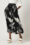 Buy_Varun Bahl_Black Rayon Printed Floral Blossom Skirt _Online_at_Aza_Fashions