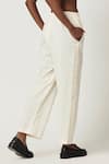 Shop_Varun Bahl_Ivory Linen Solid Trouser _at_Aza_Fashions