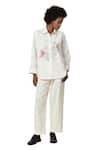 Shop_Varun Bahl_Ivory Linen Solid Trouser _Online_at_Aza_Fashions