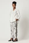 Buy_Varun Bahl_White Linen Printed Floral Trouser _at_Aza_Fashions