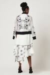 Shop_Varun Bahl_White Organza And Poplin Applique Floral Jacket Stand Bomber Skirt Set _at_Aza_Fashions