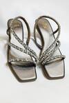 Buy_The Alter_Grey Rhinestone Kiara Embellished Strappy Block Heels 