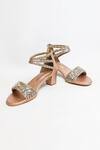 The Alter_Rose Gold Rhinestones Bella Embellished Block Heels _at_Aza_Fashions