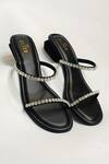 Buy_The Alter_Black Rhinestones Mysha Embellished Slip-on Block Heels _at_Aza_Fashions