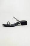 Buy_The Alter_Black Rhinestones Mysha Embellished Slip-on Block Heels _Online_at_Aza_Fashions