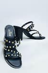 Buy_THE ALTER_Black Studs And Pearls Embellished Strappy Block Heels 